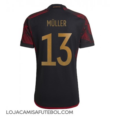 Camisa de Futebol Alemanha Thomas Muller #13 Equipamento Secundário Mundo 2022 Manga Curta